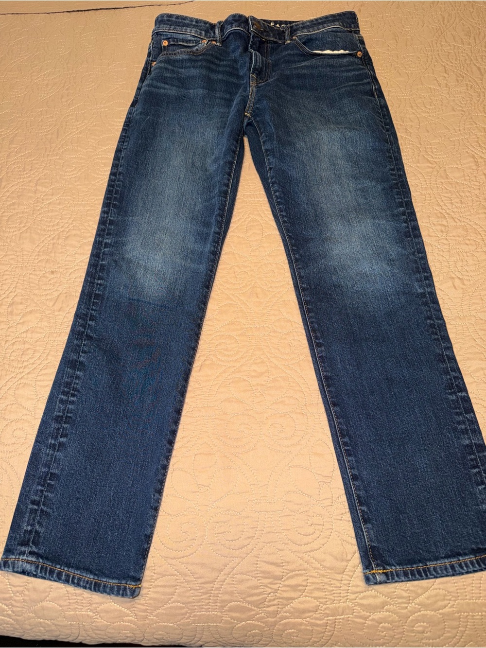 American Eagle Outfitters Men's Straight Leg Jeans - Dark Wash Blue